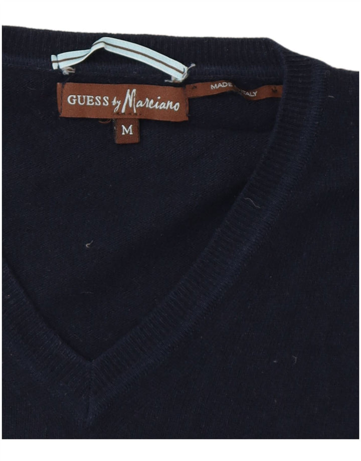 Guess By Marciano Herren-Pullover mit V-Ausschnitt in mittlerem Marineblau