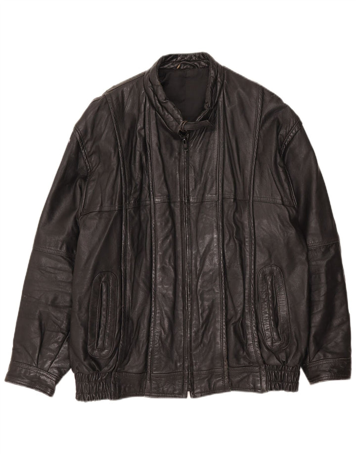 Pointers Herren Bomber-Lederjacke UK 36 Small Schwarzes Leder