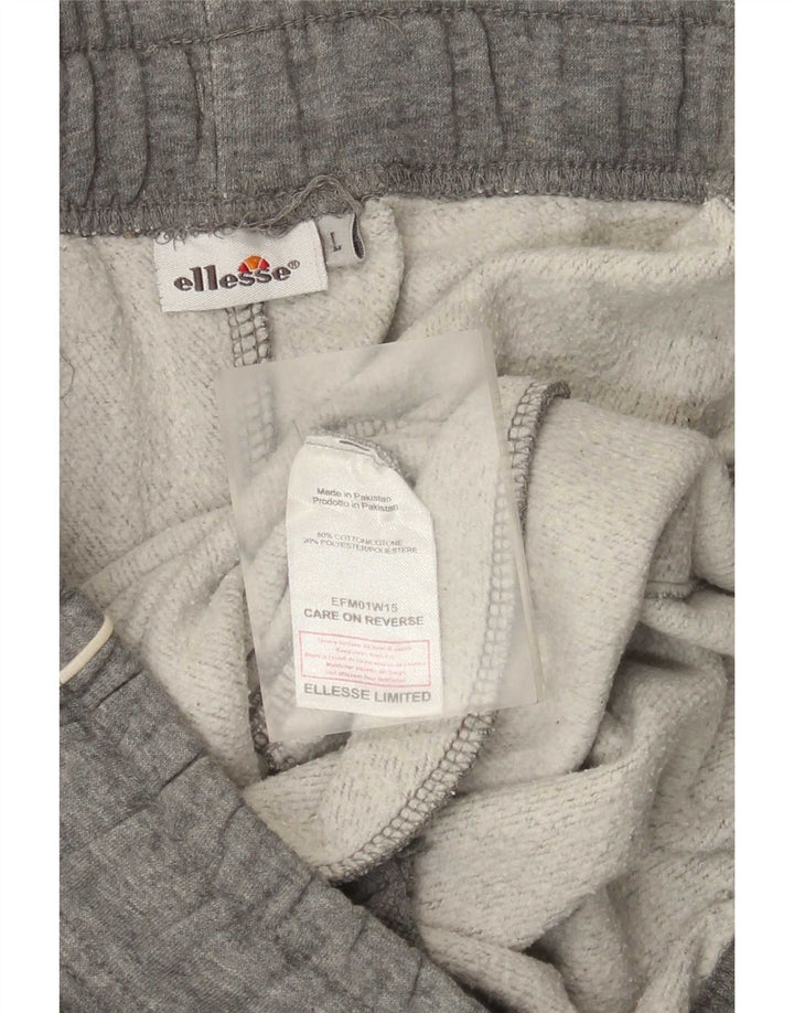 Ellesse Damen-Trainingshose, UK-Größe 44, Größe L, graue Baumwolle