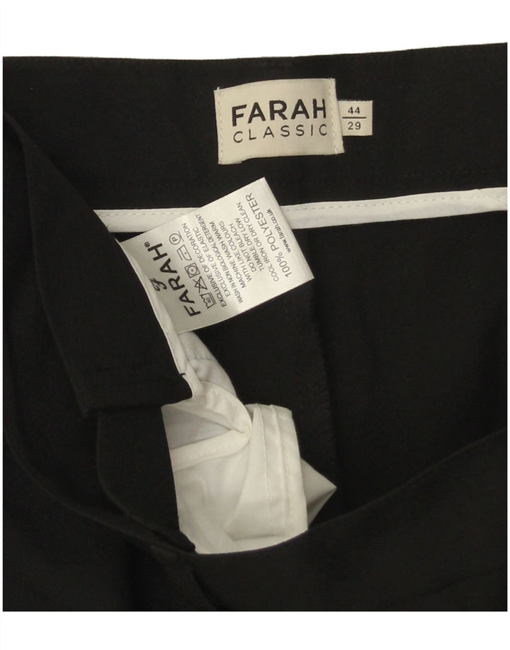 Farah Herren-Chinohose, klassisch, schmal, W44, L29, Schwarz, Polyester