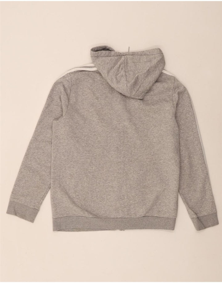 Adidas Herren-Kapuzenpullover mit Reißverschluss, mittelgrau meliert
