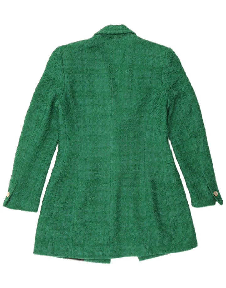 Zara Damen Mantel UK 10 Small Grün Acryl