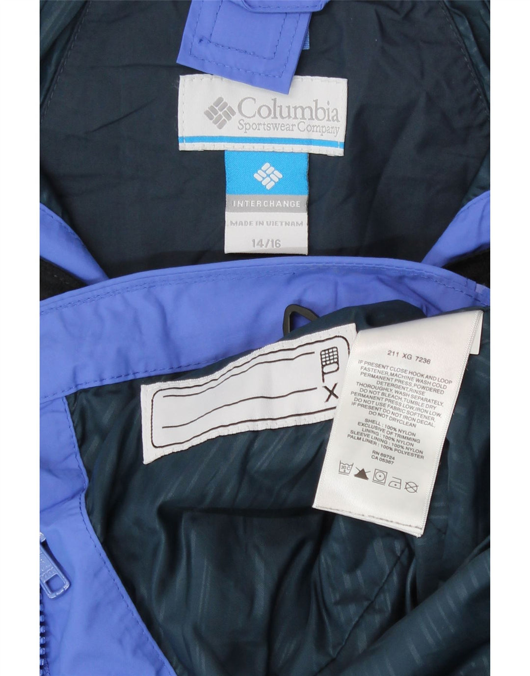 Columbia Girls Interchange Wasserdichte Jacke mit Kapuze, 14–15 Jahre, Blau
