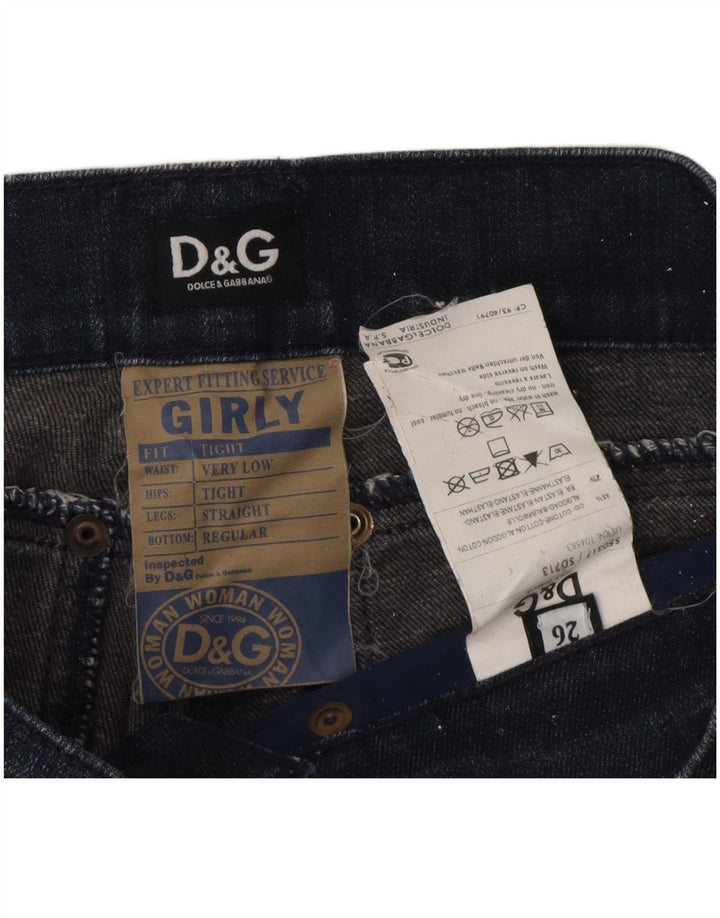 Dolce & Gabbana Damen Low Waist Slim Jeans W26 L28 Blaue Baumwolle