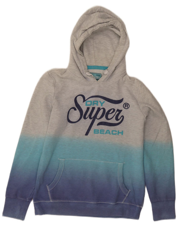 Superdry Graphic Hoodie-Pullover für Damen, UK 18, XL, graue Batik-Baumwolle