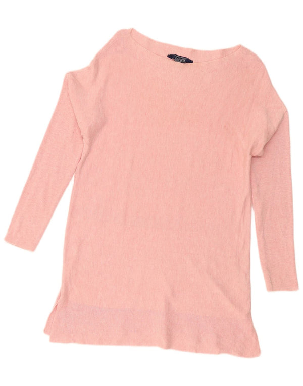 Joules Damen-Pullover, übergroß, U-Boot-Ausschnitt, UK 12, mittelrosa, Baumwolle