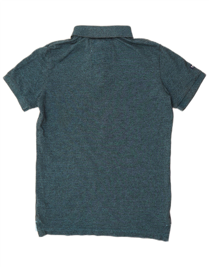Superdry Herren-Poloshirt aus mittelgrün meliertem Polyester