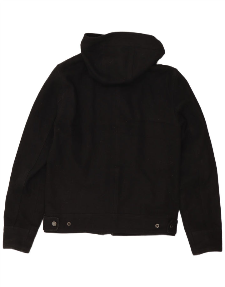 CALVIN KLEIN JEANS Herren Bomberjacke mit Kapuze UK 38 Mittelschwarze Wolle