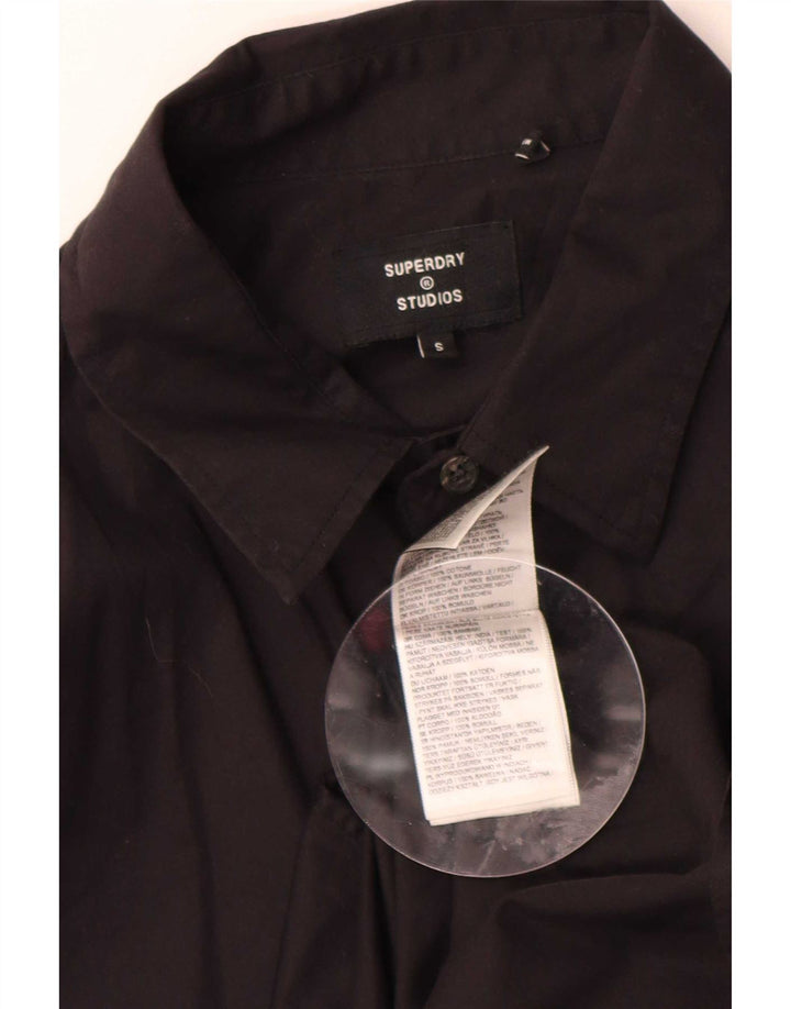 Superdry Herren-Hemd, Größe S, schwarze Baumwolle