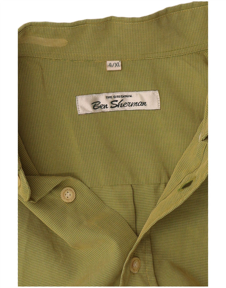 BEN SHERMAN Herrenhemd XL Grüner Hahnentritt