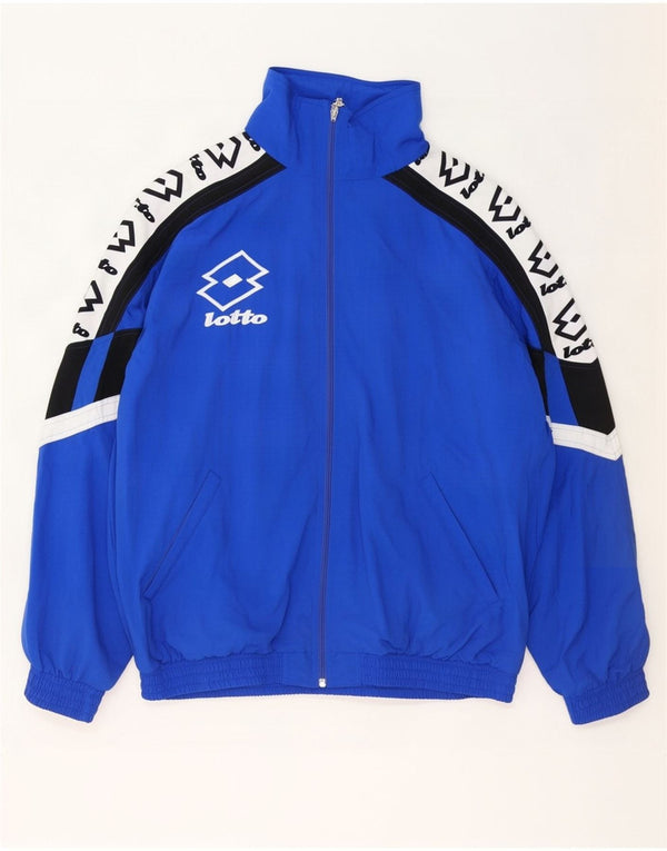 Lotto Herren-Trainingsanzugoberteil mit Grafik, 2XL, blaues Colourblock-Nylon
