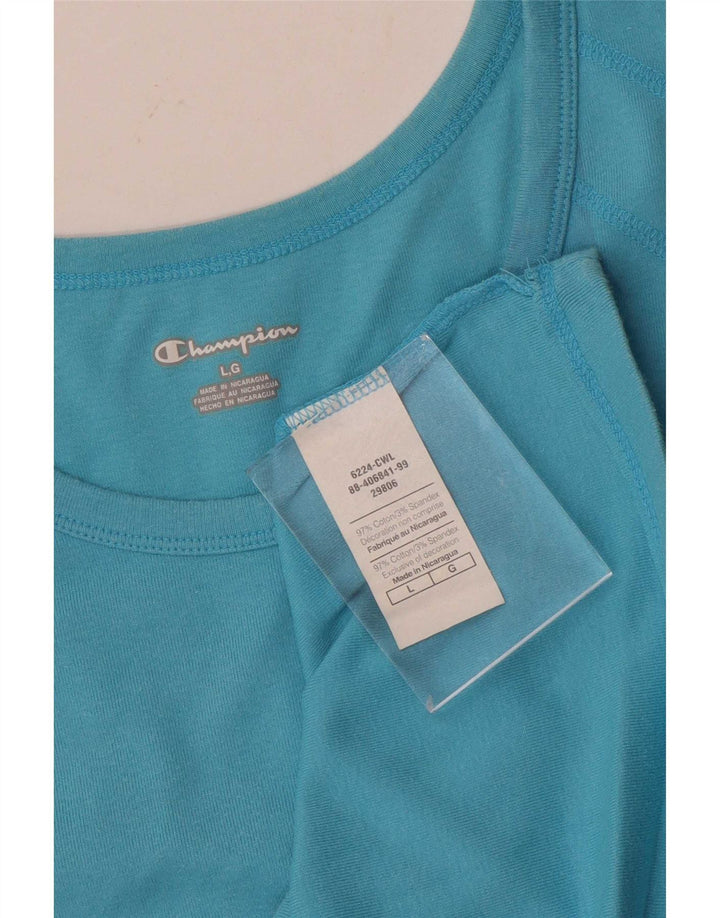 Champion Damen Weste Top UK 14 Large Blaue Baumwolle