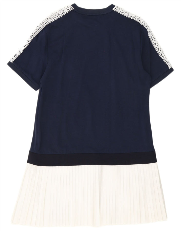 Fred Perry Basic-Kleid für Damen, UK 14, Größe L, marineblau, Colourblock-Baumwolle