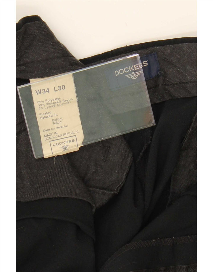 Dockers Herren-Anzughose, gerade, W34, L30, Schwarz, Polyester