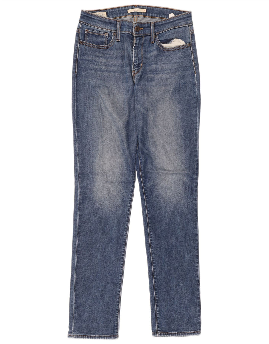 Levi's Damen 712 Slim Jeans W28 L32 Blaues Lyocell