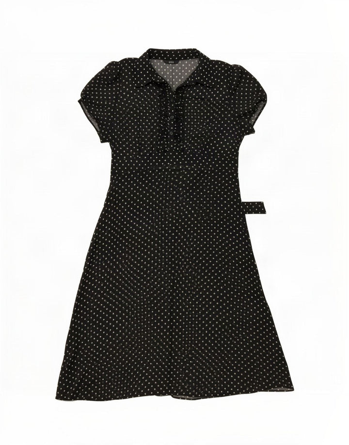 Durchsichtiges A-Linien-Kleid für Damen von Marks & Spencer, Gr. 14, mittelschwarz gefleckt