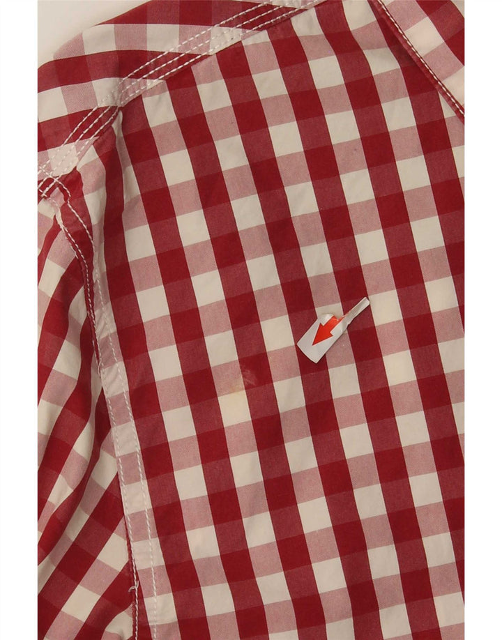 Fat Face Herrenhemd XL aus roter Gingham-Baumwolle
