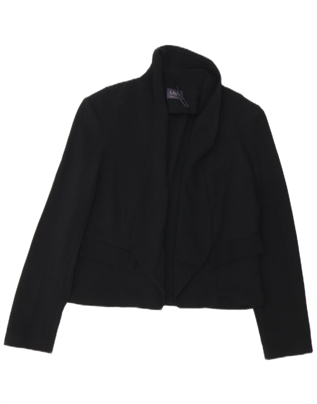 MARKS & SPENCER Offene Damen-Blazerjacke UK 12 Mittelschwarzes Polyester