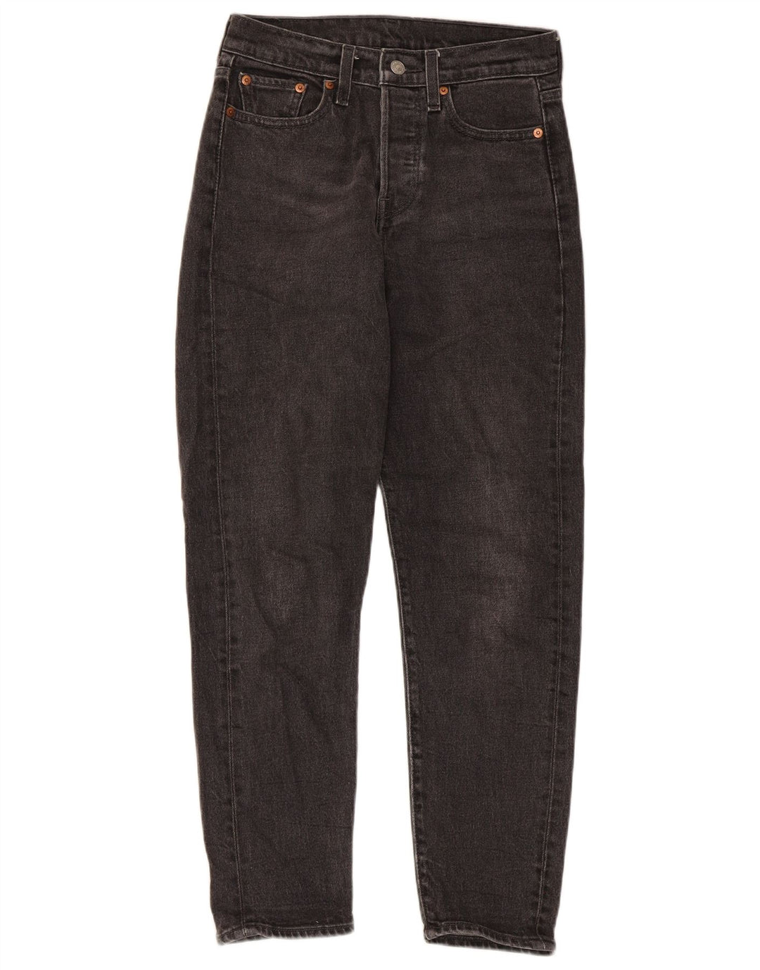 Levi's Damen Tapered Jeans W26 L27 Schwarze Baumwolle