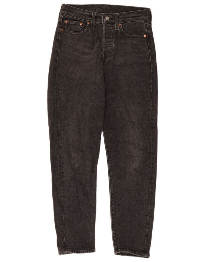 Levi's Damen Tapered Jeans W26 L27 Schwarze Baumwolle