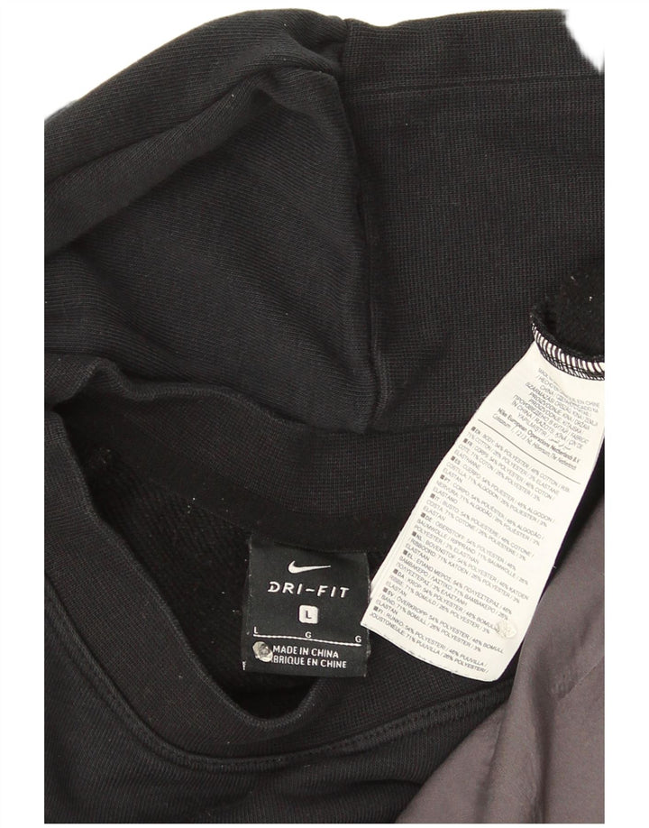Nike Damen Dri Fit Crop Oversized Sweatshirt Pullover UK 16 Large Schwarz