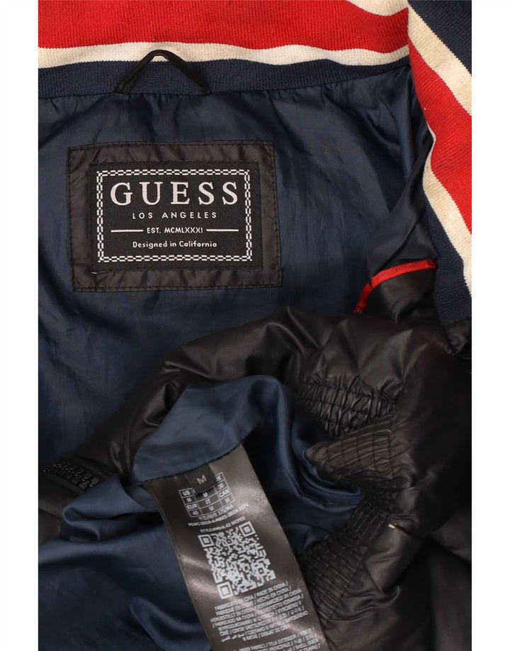 Guess wattierte Herrenjacke mit Kapuze, UK 38, Mittelschwarz, Polyester