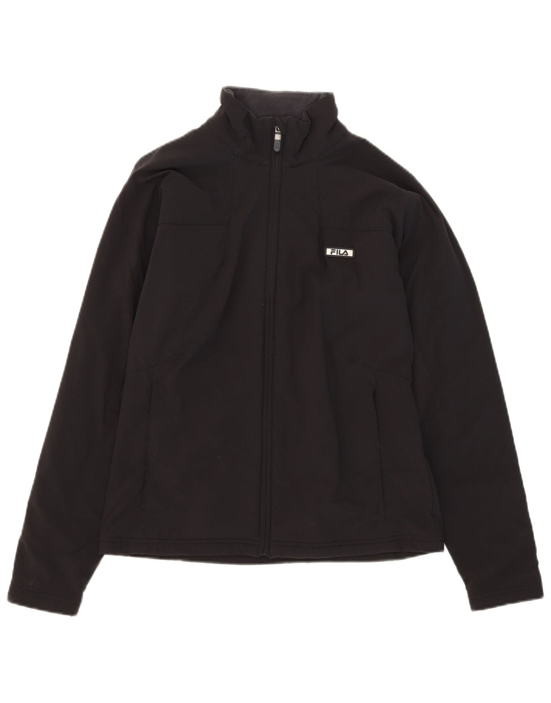 Fila Damen-Trainingsanzug-Top-Jacke, UK 14, großes schwarzes Nylon