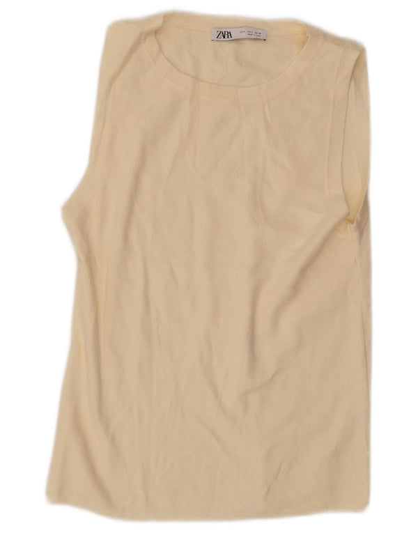 Zara Damen Weste Top UK 14 Large Off White