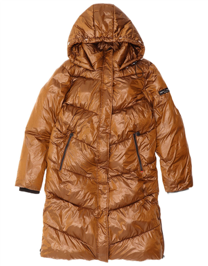 FRIEDA & FREDDIES Womens Hooded Padded Coat IT 42 Medium Brown Winter
