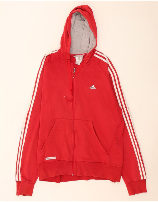 Adidas Herren Zip Hoodie Pullover XL Rot Baumwolle