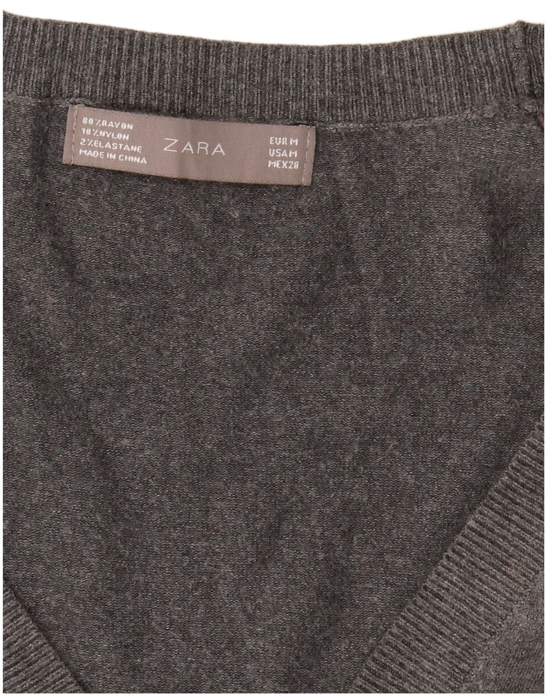 Zara Damen-Cardigan-Pullover UK 12 Mittelgrauer Rayon