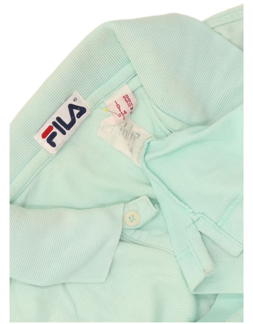 FILA Herren Poloshirt Medium Türkis Baumwolle