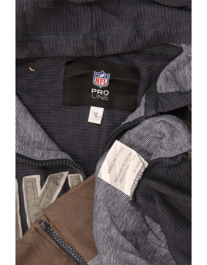 NFL Mens Vikings Graphic Zip Hoodie Sweater Medium Navy Blue Colourblock