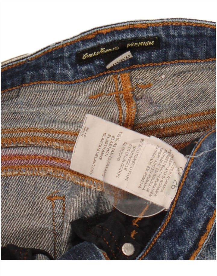 Guess Damen-Cropped-Jeans W26 L24 Blaue Baumwolle