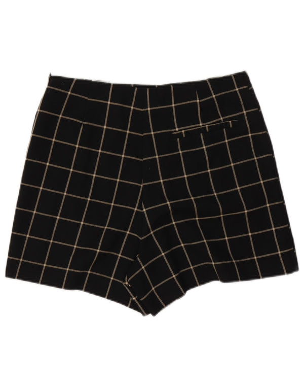 Zara Damen Freizeitshorts Small W26 Schwarz kariertes Polyester