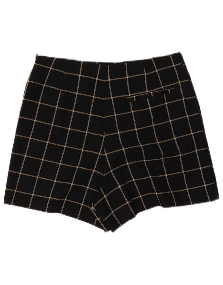 Zara Damen Freizeitshorts Small W26 Schwarz kariertes Polyester