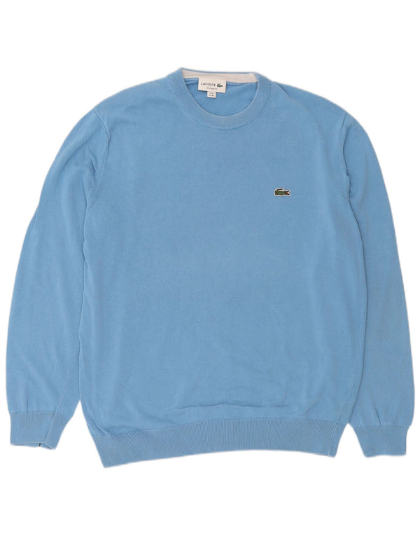 Lacoste Herren-Pullover mit Rundhalsausschnitt, reguläre Passform, Größe 6 XL, blaue Baumwolle