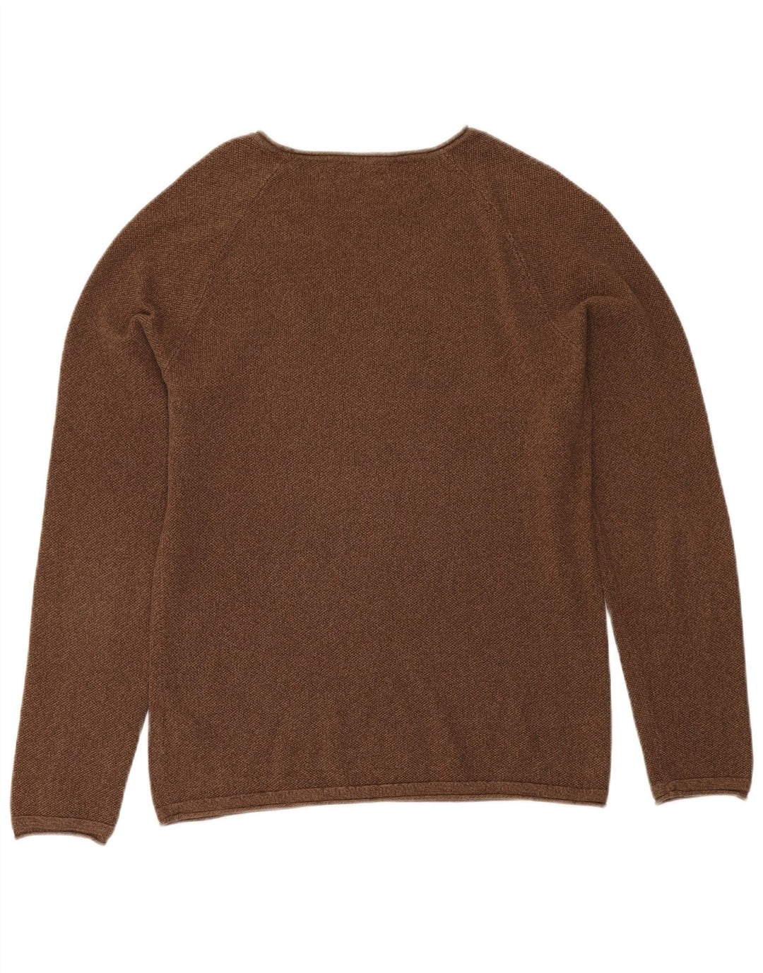 Jack & Jones Herren-Pullover mit U-Boot-Ausschnitt aus mittelbrauner Baumwolle
