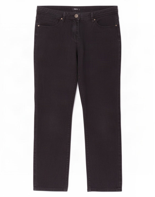 M&Co Damen Slim Casual Hose UK 12 Medium W32 L28 Schwarz Baumwolle