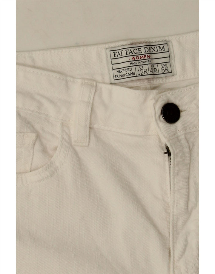 Fat Face Damen Capri-Jeans UK 12 Medium W28 L20 Weiße Baumwolle