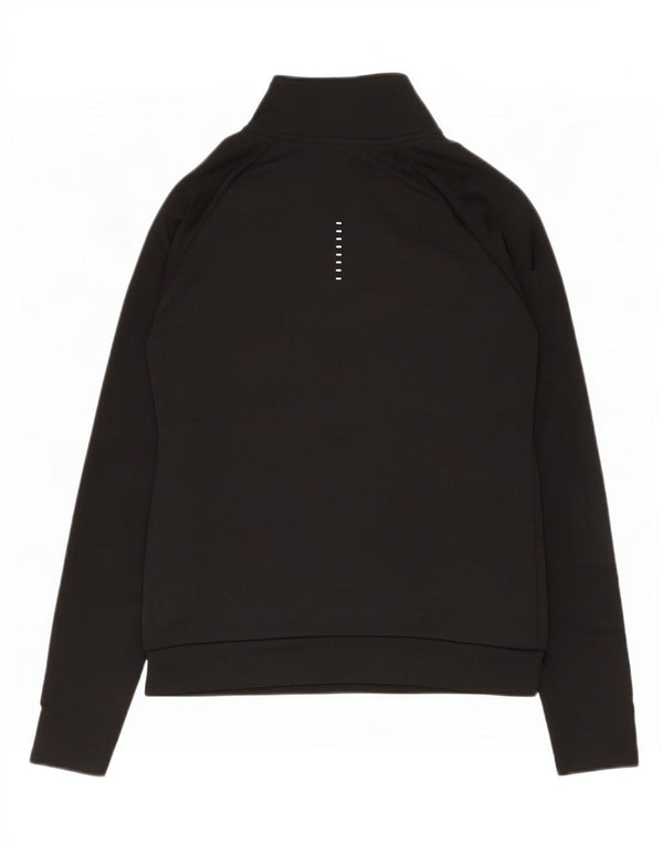 Nike Damen Dri Fit Graphic Zip Neck Sweatshirt Pullover UK 6 XS Schwarz
