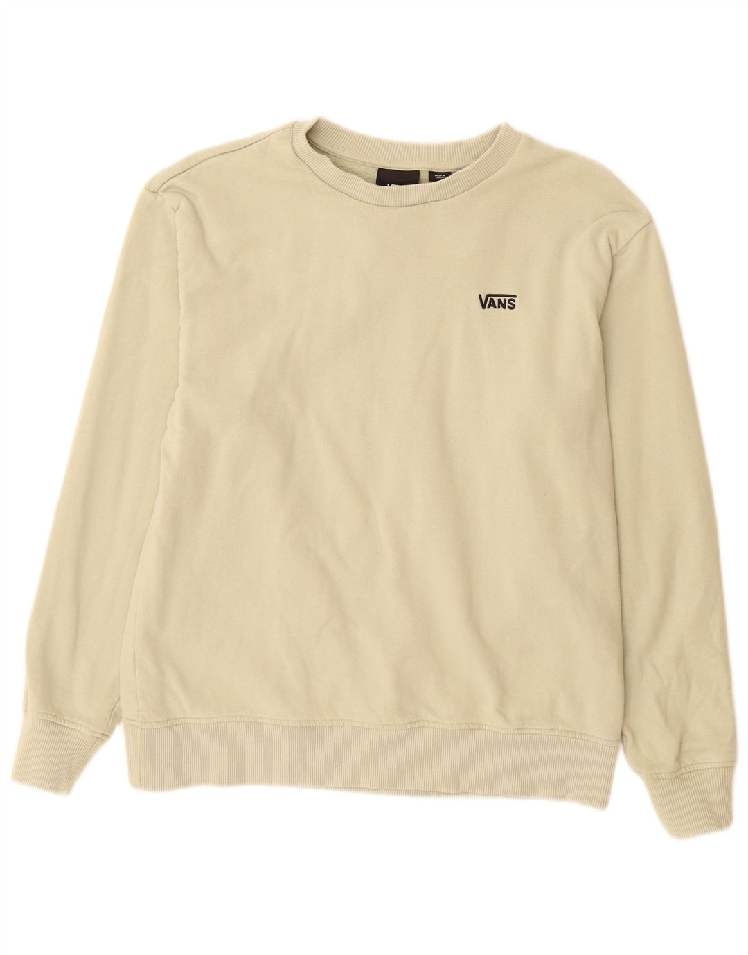 VANS Damen Sweatshirt Pullover UK 10 Small Beige Baumwolle