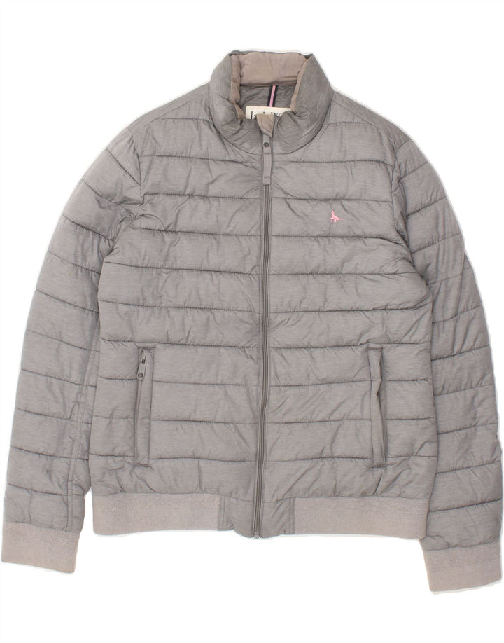 JACK WILLS Womens Padded Jacket UK 14 Large Grey Polyester Vintage Jack Wills and Second-Hand Jack Wills from Messina Hembry 