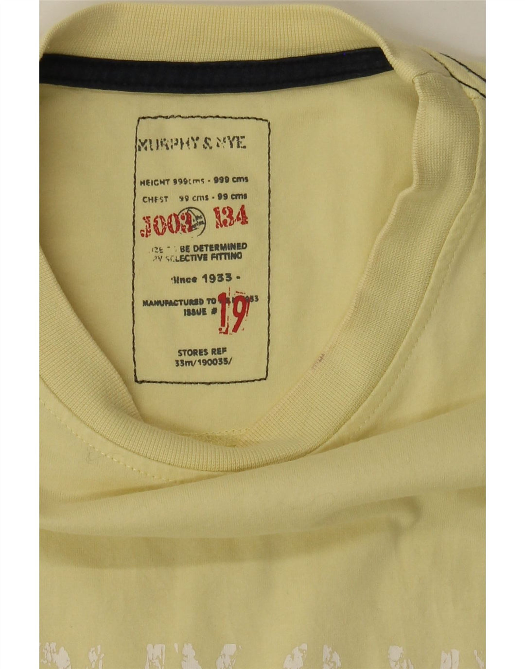 MURPHY & NYE Mens Graphic T-Shirt Top 2XL Yellow Cotton Vintage Murphy & Nye and Second-Hand Murphy & Nye from Messina Hembry 