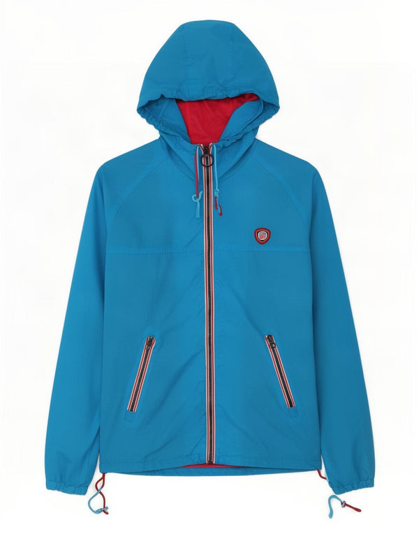 Superdry Damen-Regenjacke mit Kapuze, UK 10, Small, blaues Nylon