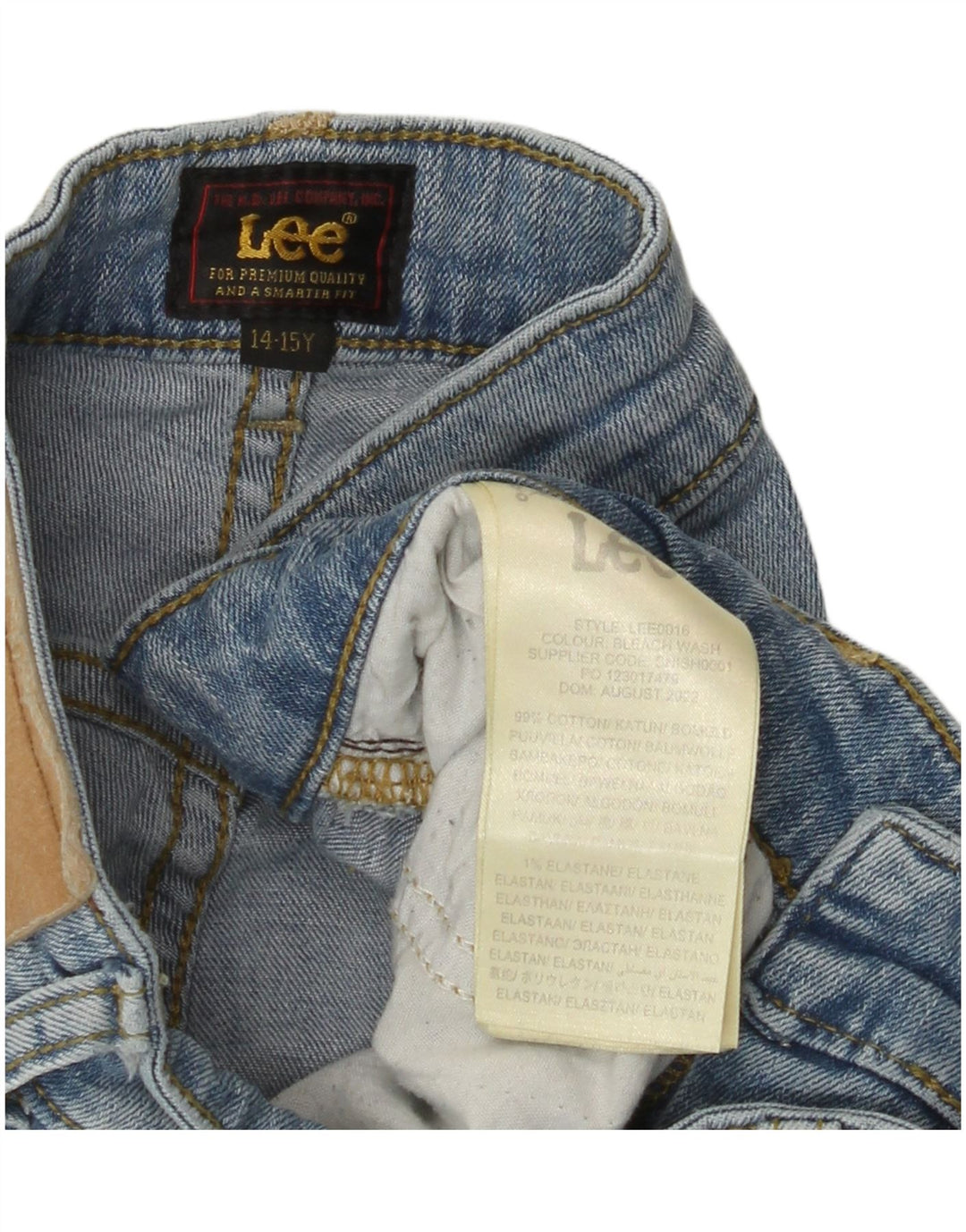 LEE Mädchen-Jeans mit hoher Taille und schmal zulaufendem Bein, 14–15 Jahre, W28, L24, blaue Baumwolle