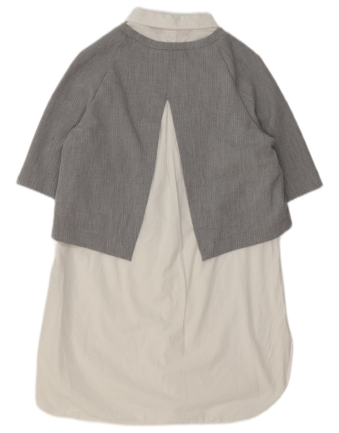 Zara Damen Etuikleid UK 14 Mittelgraue Colourblock-Baumwolle