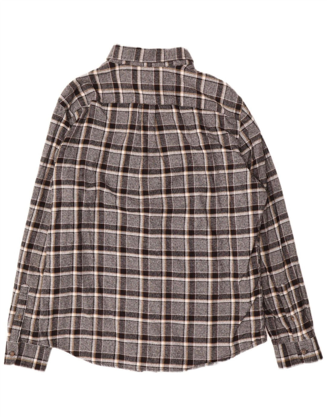Marks & Spencer Herren-Flanellhemd, groß, grau kariert, Baumwolle