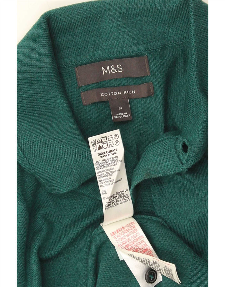 Marks & Spencer Herren Rollkragenpullover aus mittelgrüner Baumwolle
