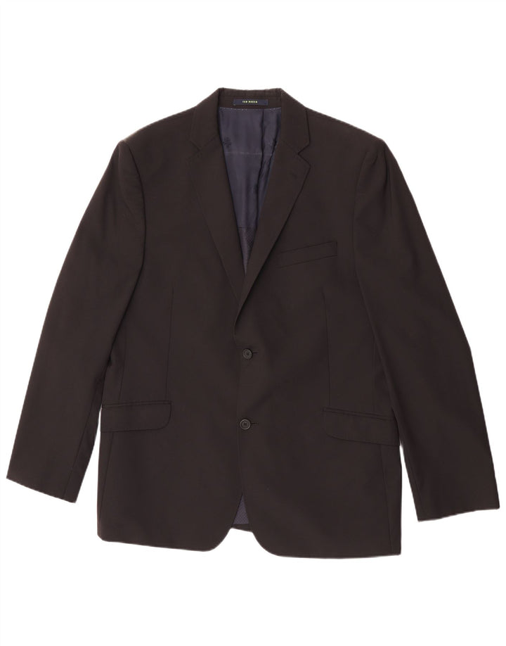 Ted Baker Herren-Blazer mit 2 Knöpfen, UK 44, 2XL, schwarze Wolle